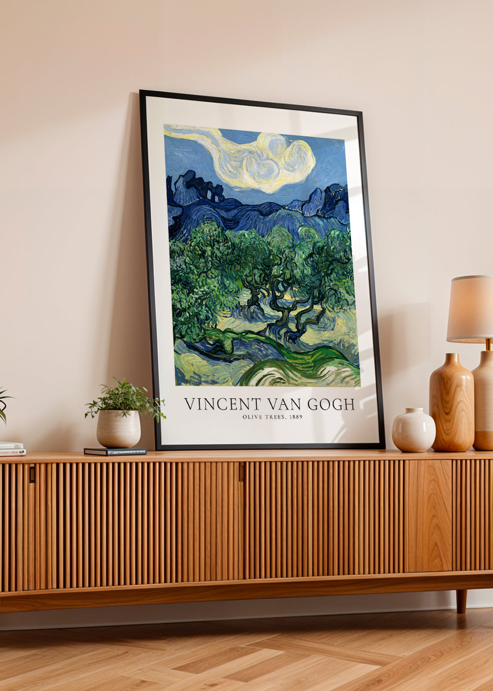 Plakat botaniczny Drzewa oliwne Van Gogha