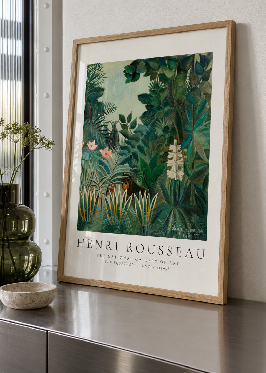 Henri Rousseau The equatorial jungle - Framed poster in an interior