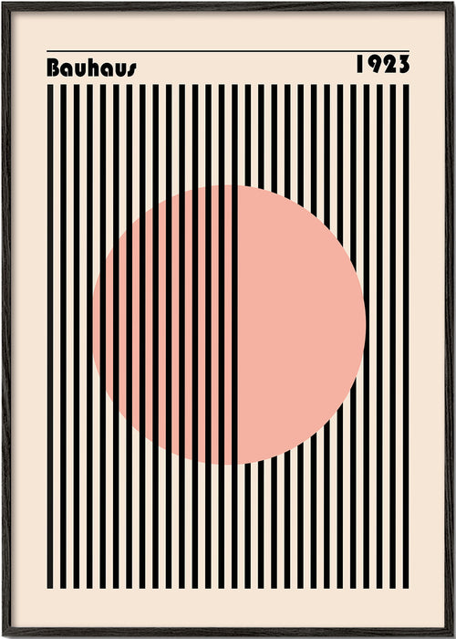 Plakat geometryczny różowe koło Bauhaus