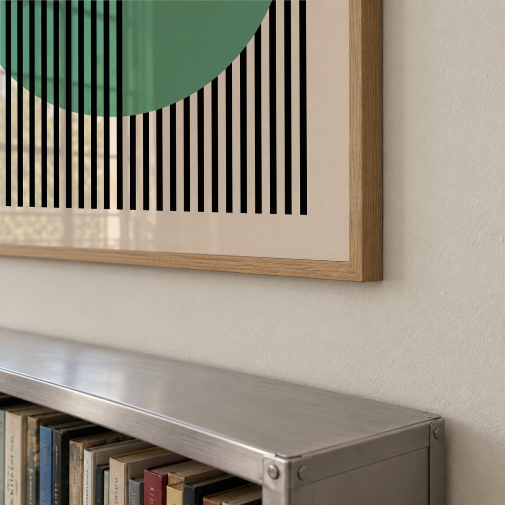 Bauhaus Green Circle - Framed poster detail