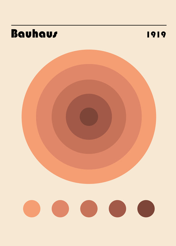 Plakat geometryczny Bauhaus kręgi