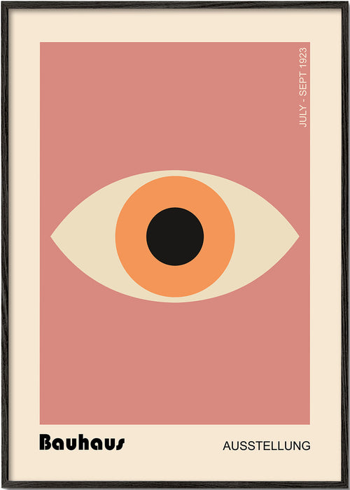 Plakat geometryczny Oko Bauhaus różowy