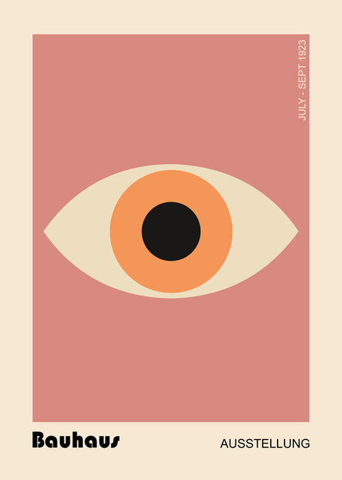 Plakat geometryczny Oko Bauhaus różowy