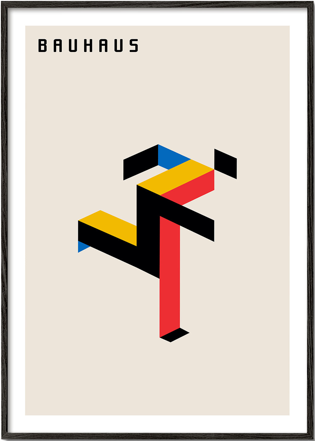 Plakat geometryczny Bauhaus izometryczny