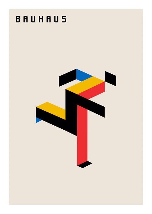 Plakat geometryczny Bauhaus izometryczny