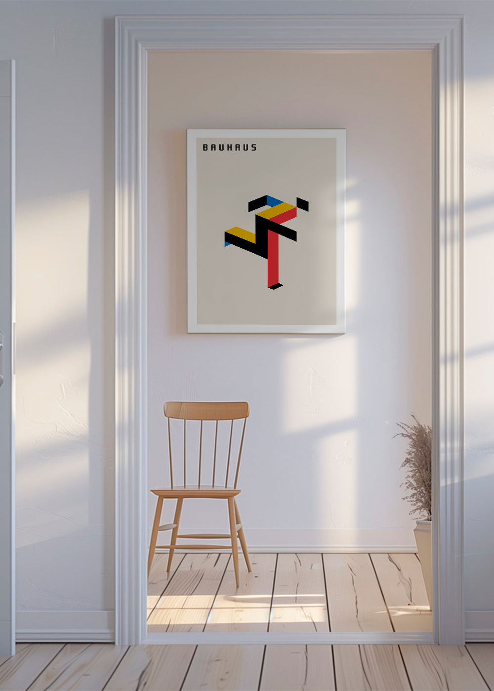 Plakat geometryczny Bauhaus izometryczny