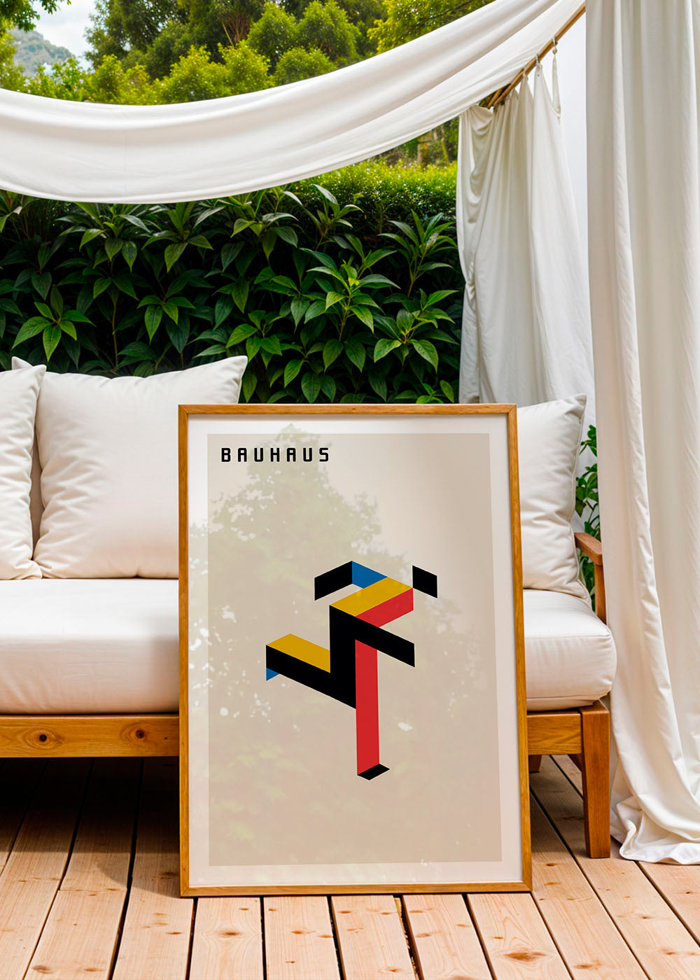 Plakat geometryczny Bauhaus izometryczny