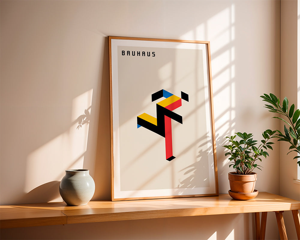 Plakat geometryczny Bauhaus izometryczny