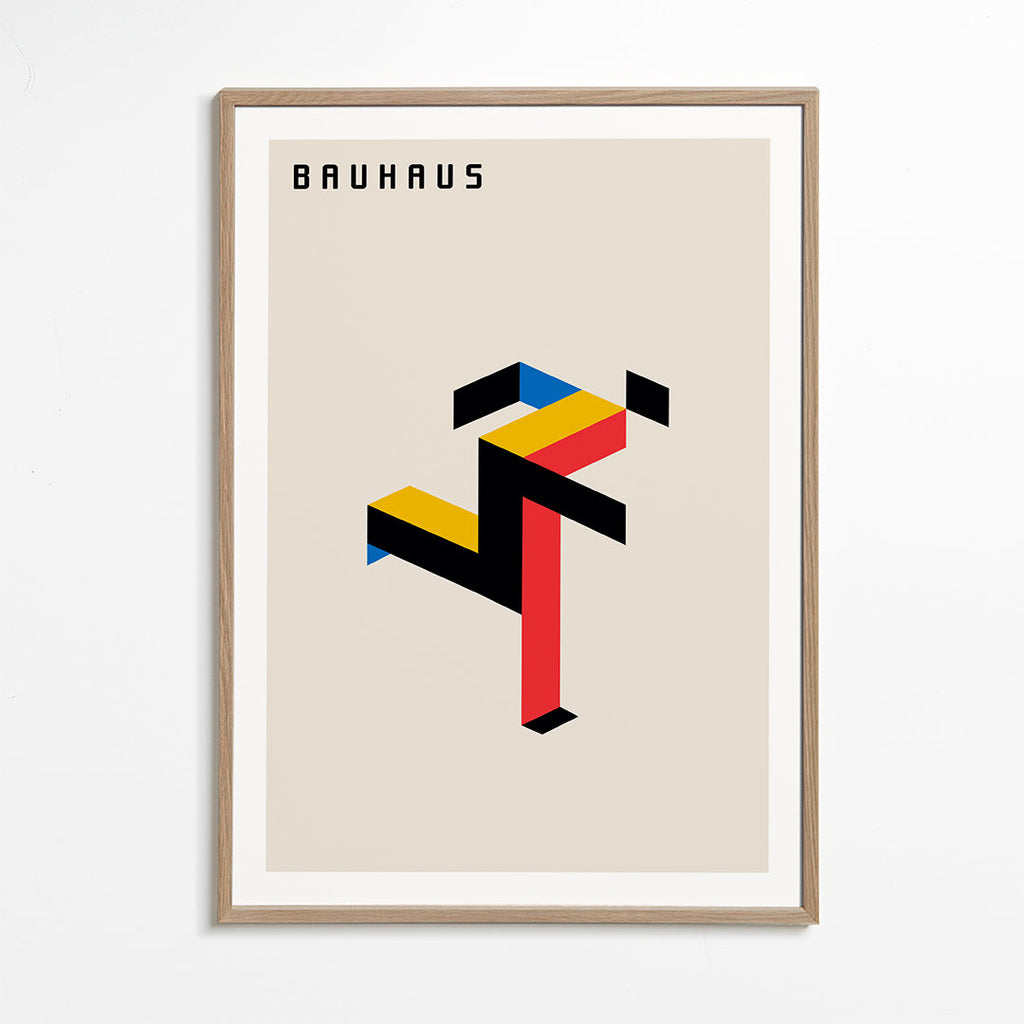 Plakat geometryczny Bauhaus izometryczny