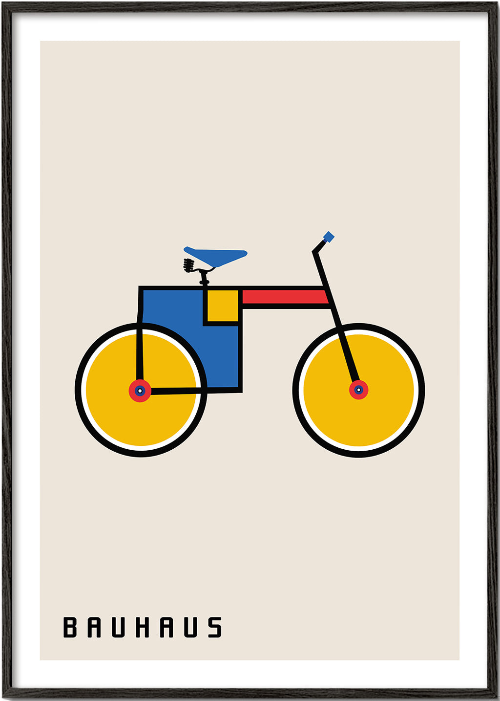 Plakat geometryczny rower Bauhaus