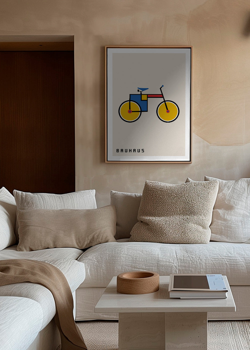 Plakat geometryczny rower Bauhaus