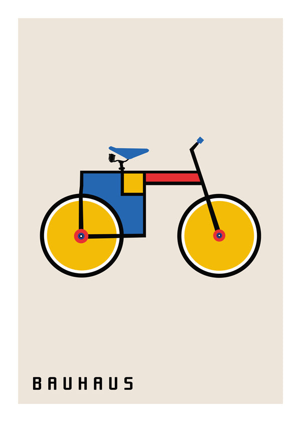 Plakat geometryczny rower Bauhaus