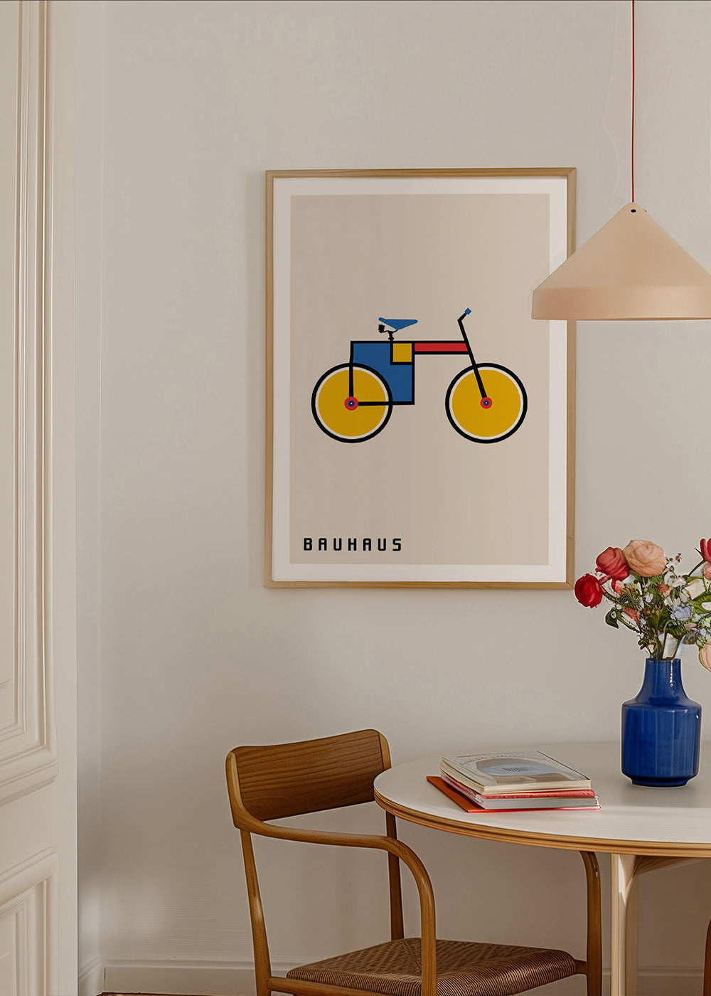 Plakat geometryczny rower Bauhaus