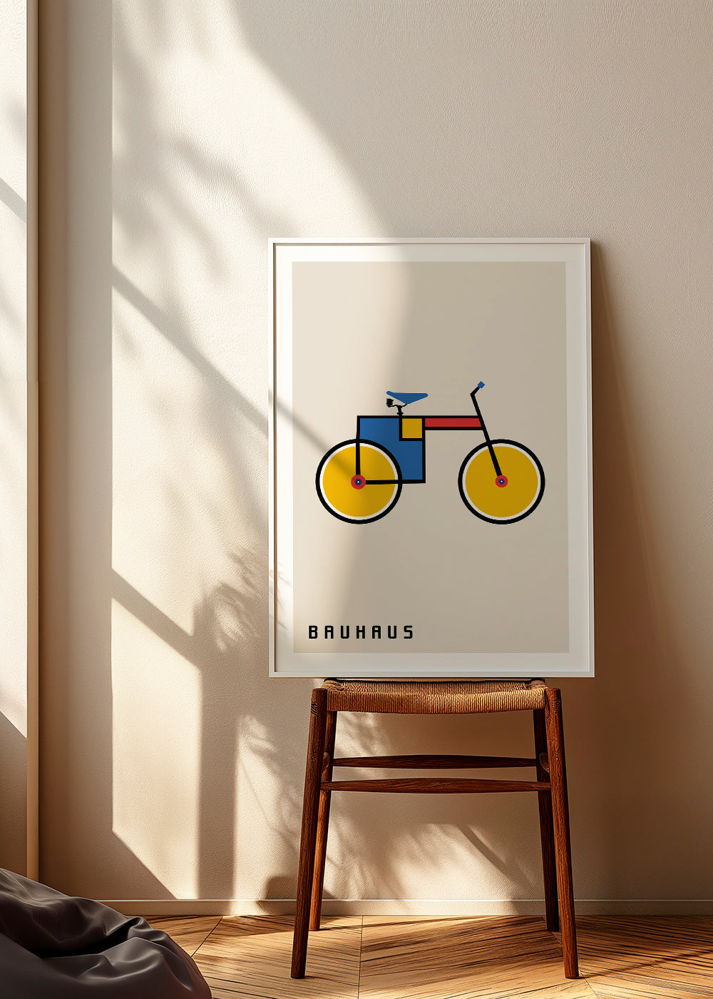 Plakat geometryczny rower Bauhaus