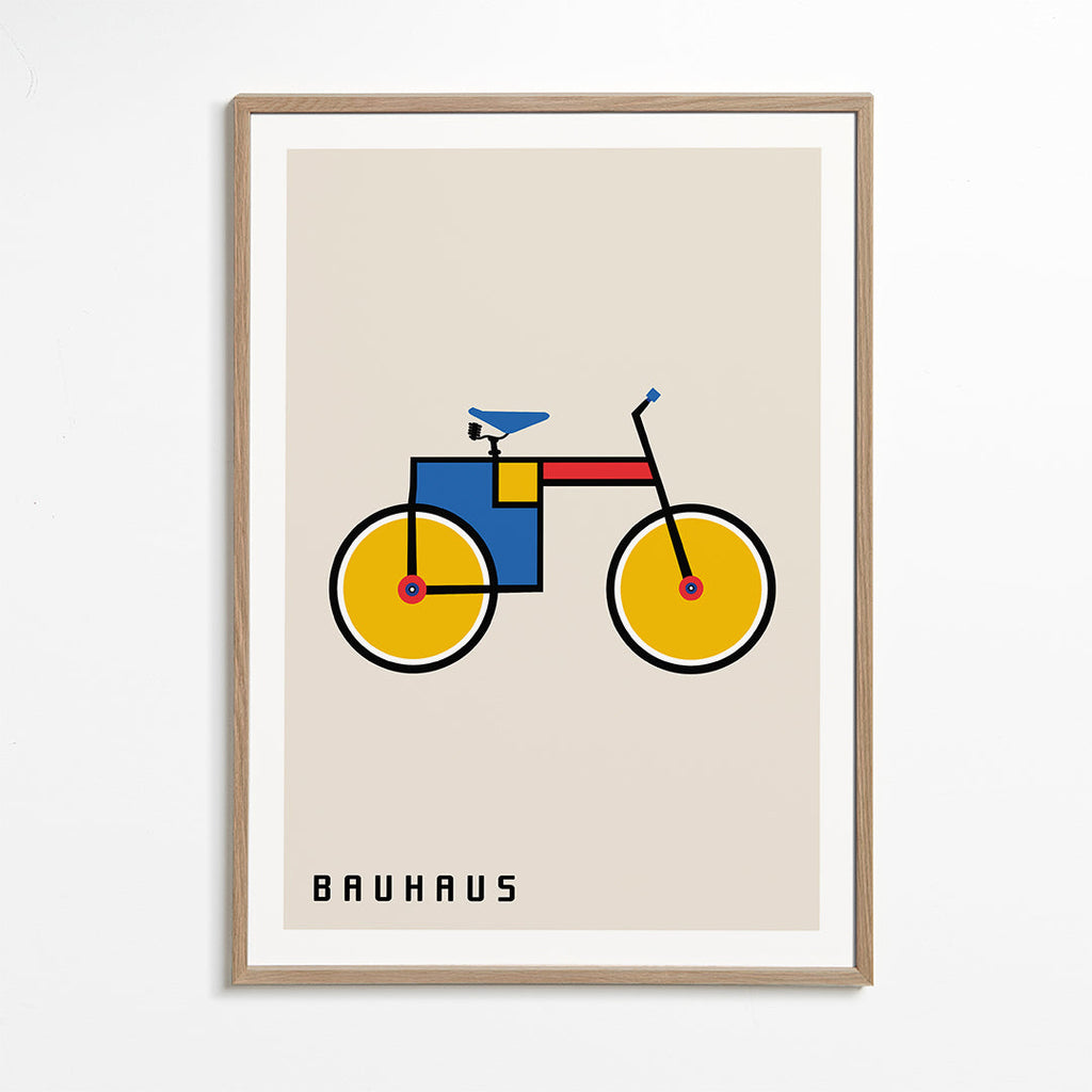 Plakat geometryczny rower Bauhaus