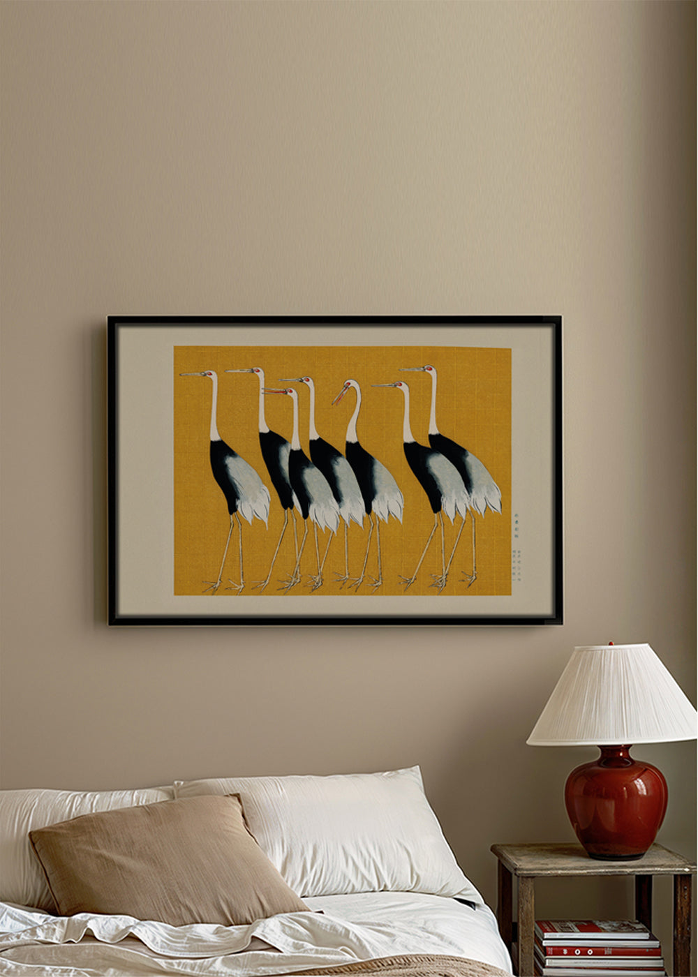 Plakat żurawie japońskie vintage