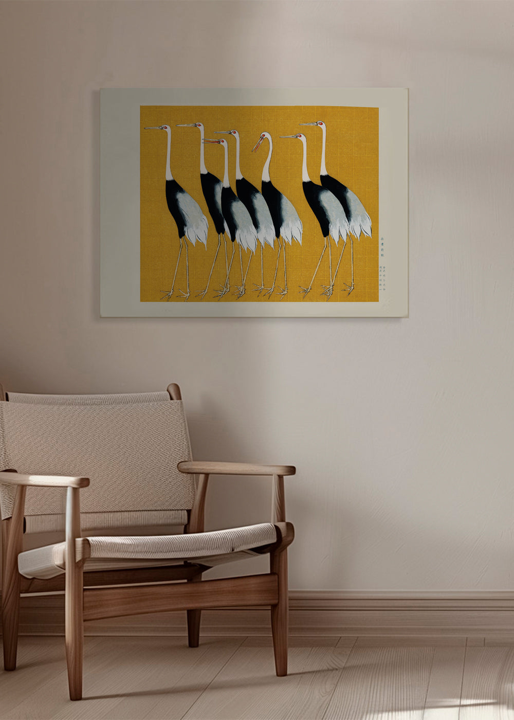 Plakat żurawie japońskie vintage