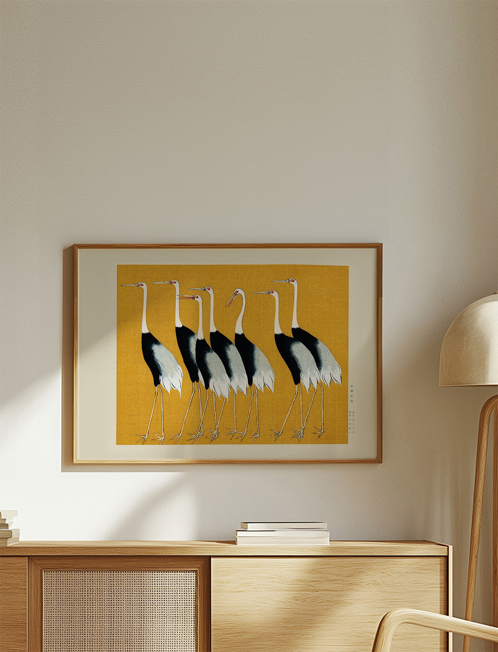 Plakat żurawie japońskie vintage