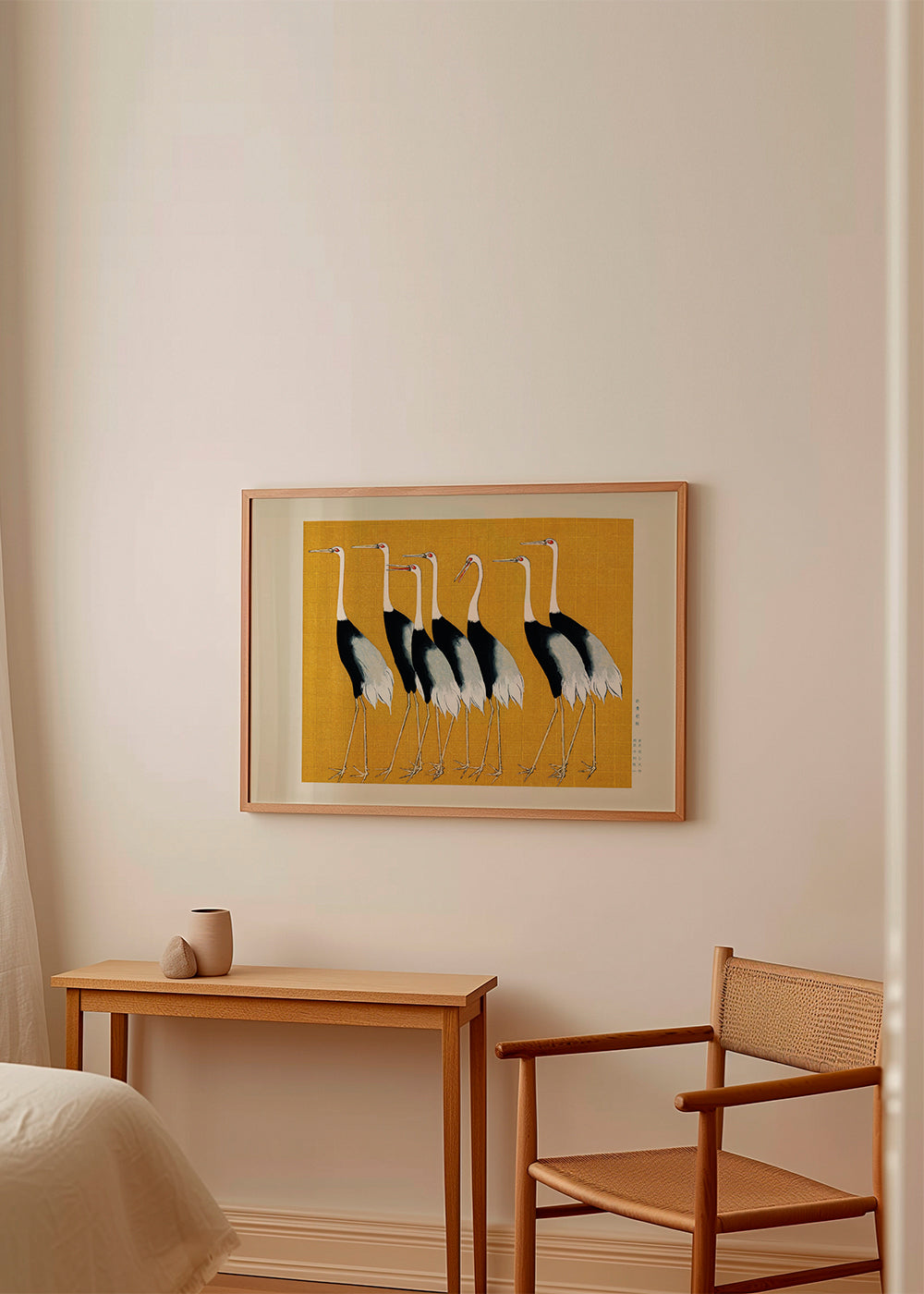 Plakat żurawie japońskie vintage