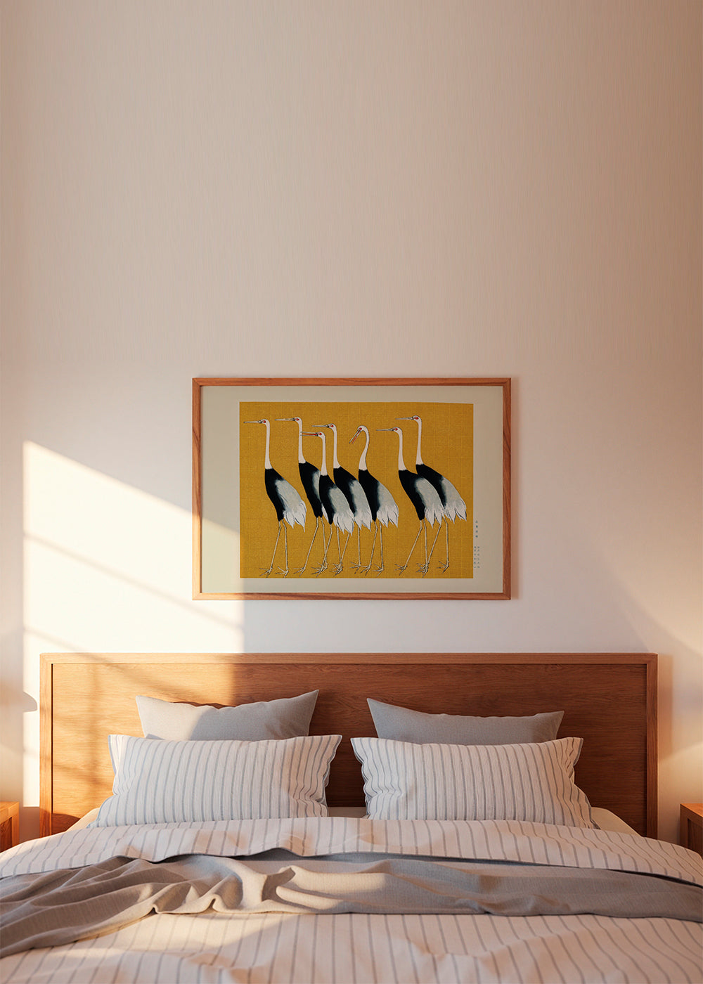 Plakat żurawie japońskie vintage