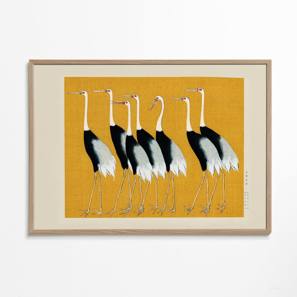 Plakat żurawie japońskie vintage
