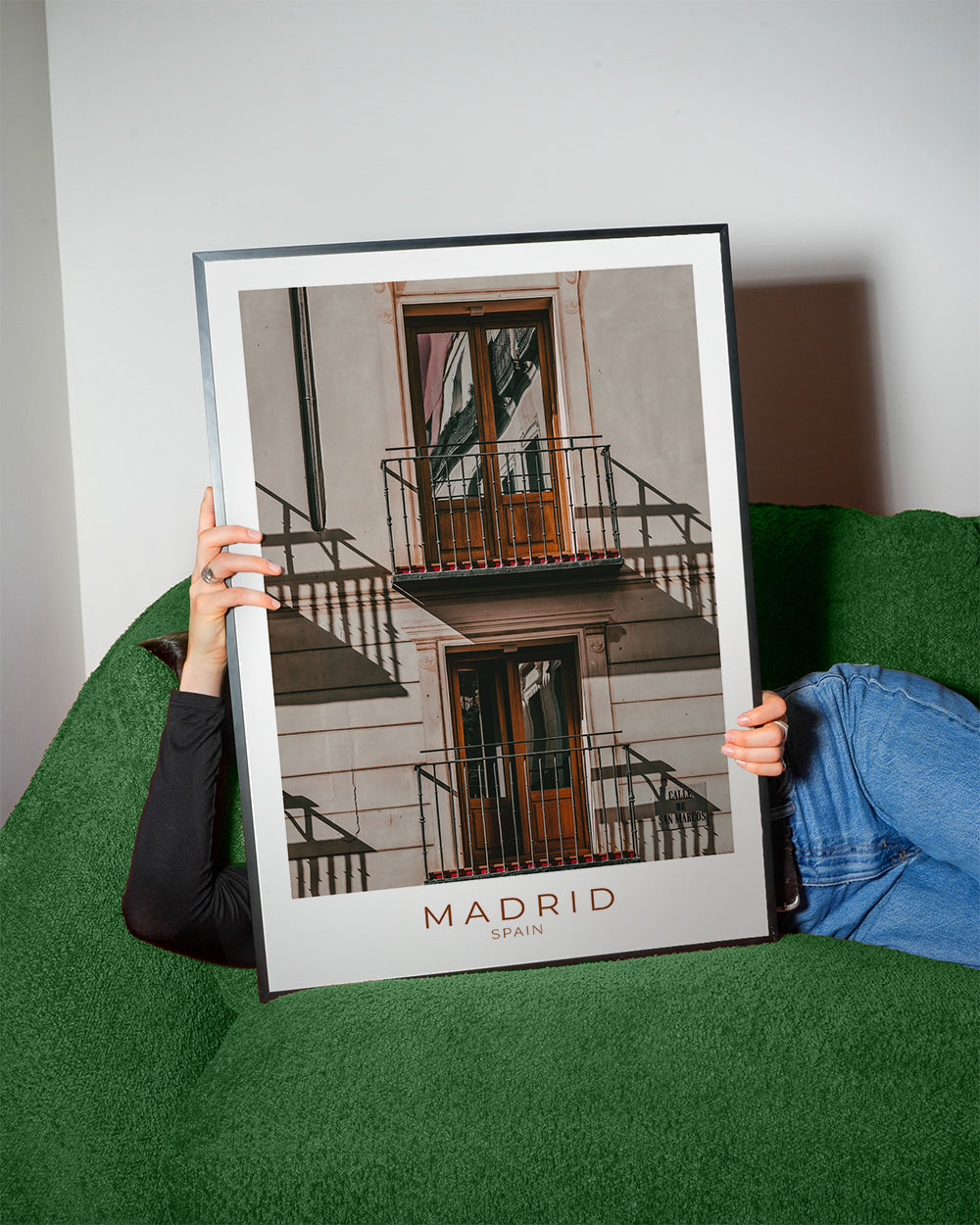 Plakat Miasto Madryt z balkonami