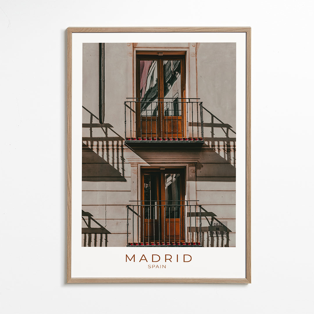 Plakat Miasto Madryt z balkonami