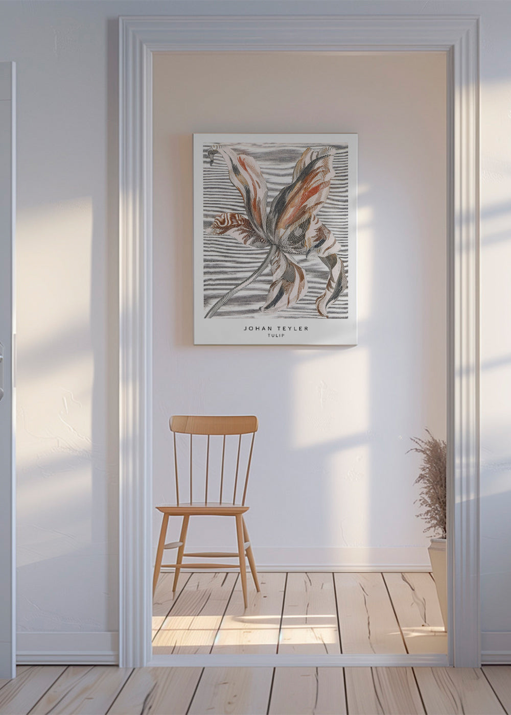 Plakat botaniczny: szkic tulipana