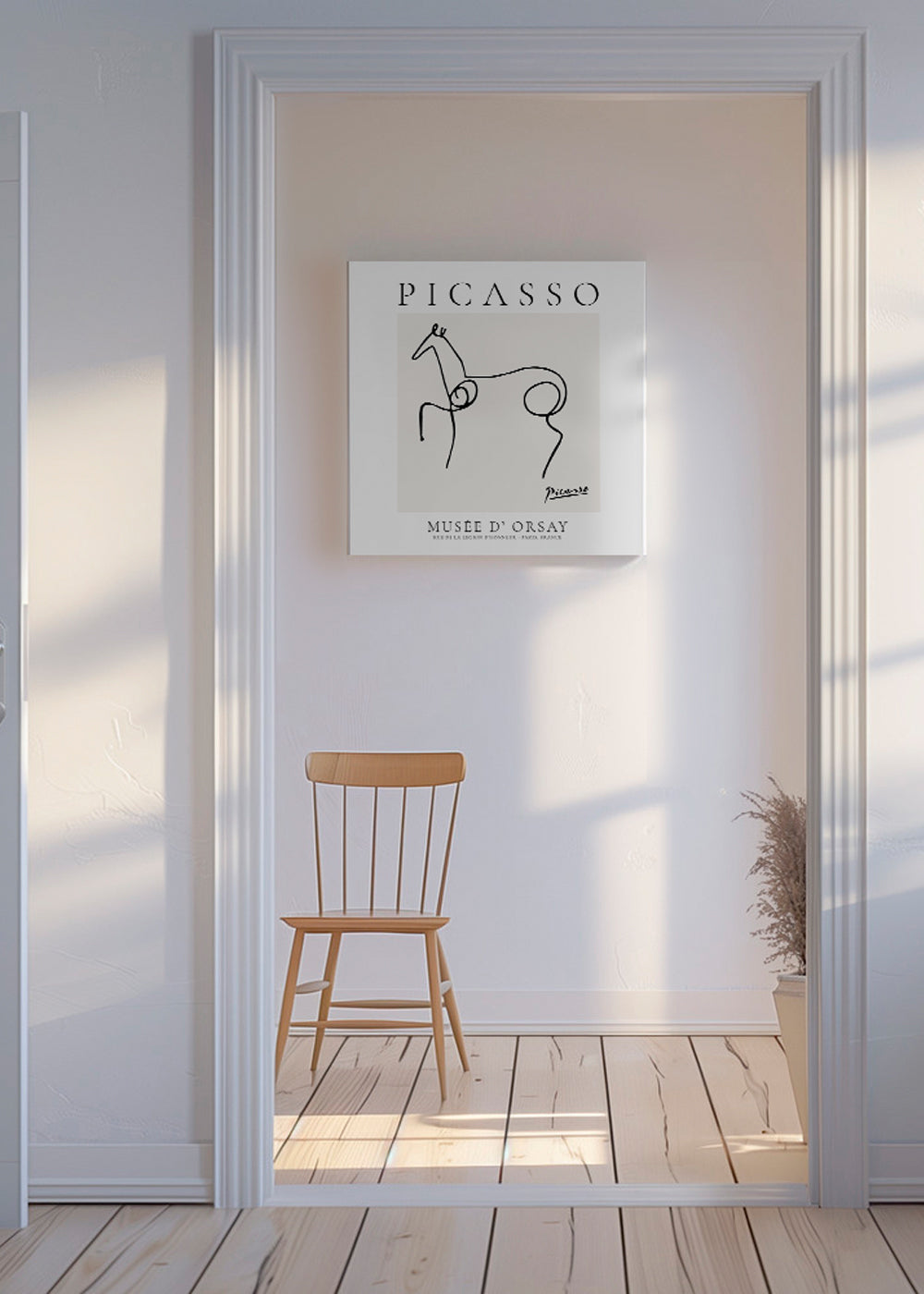 Koń rysunek jedną linią w stylu Picassa