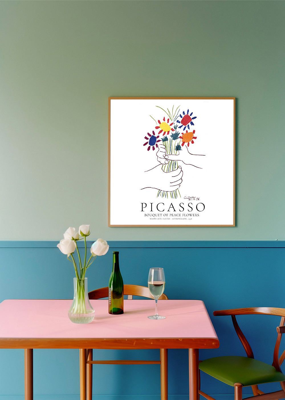 Plakat botaniczny: szkic bukietu kwiatów