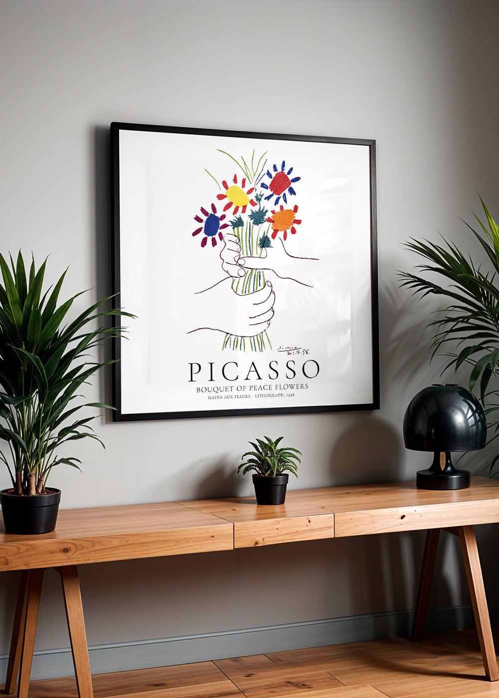 Plakat botaniczny: szkic bukietu kwiatów