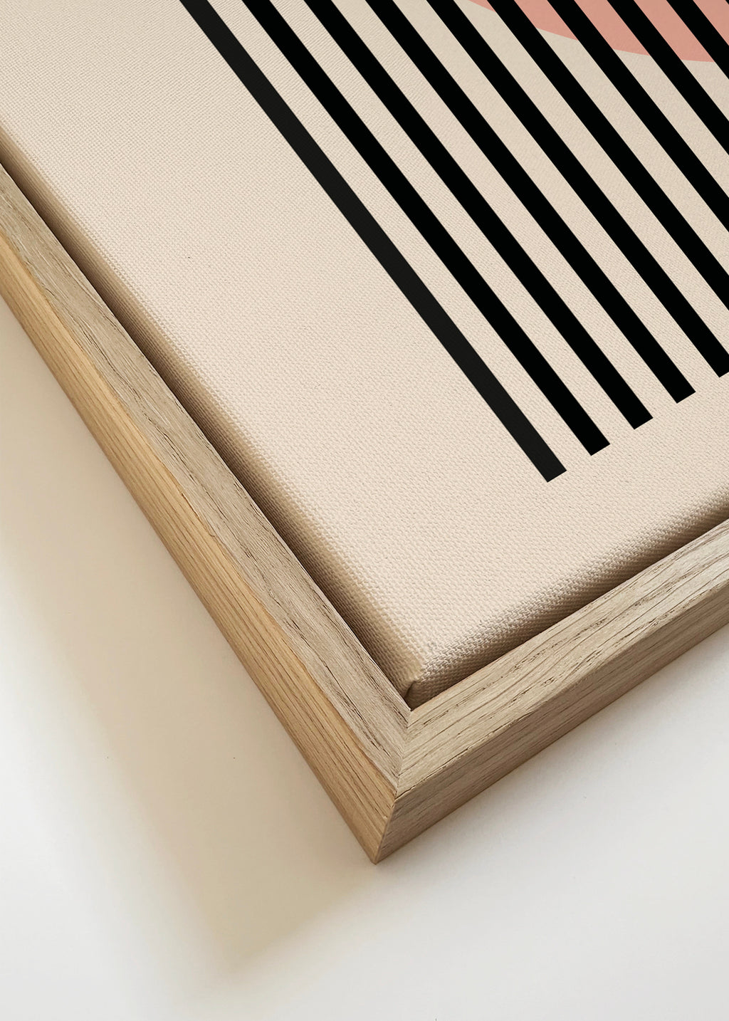 Bauhaus Pink Circle II - Framed canvas detail