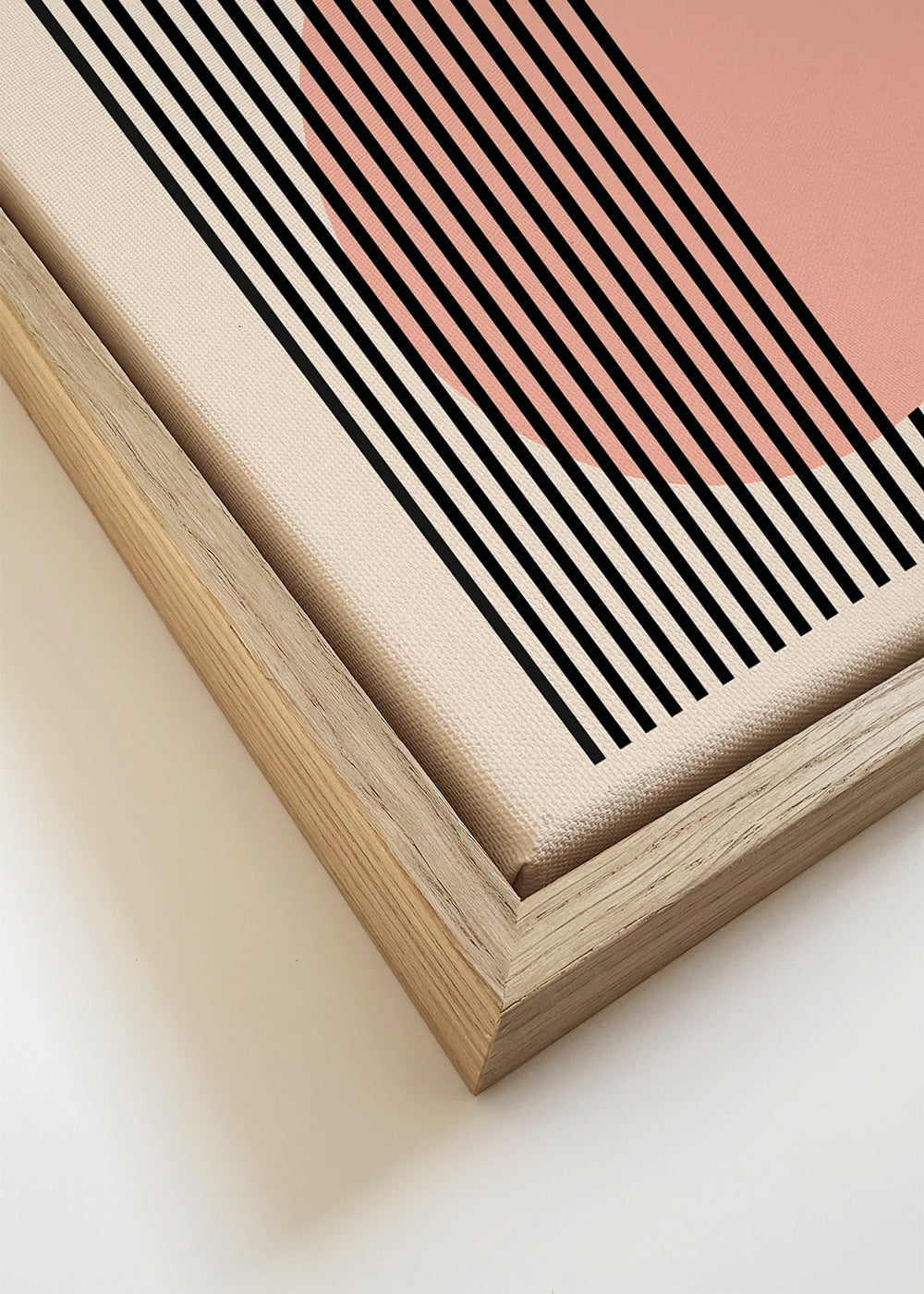 Plakat geometryczny Bauhaus różowy okrąg i paski