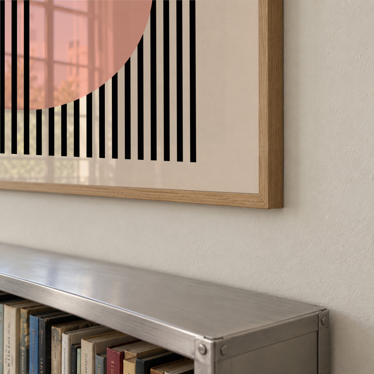 Bauhaus Pink Circle II - Framed poster detail