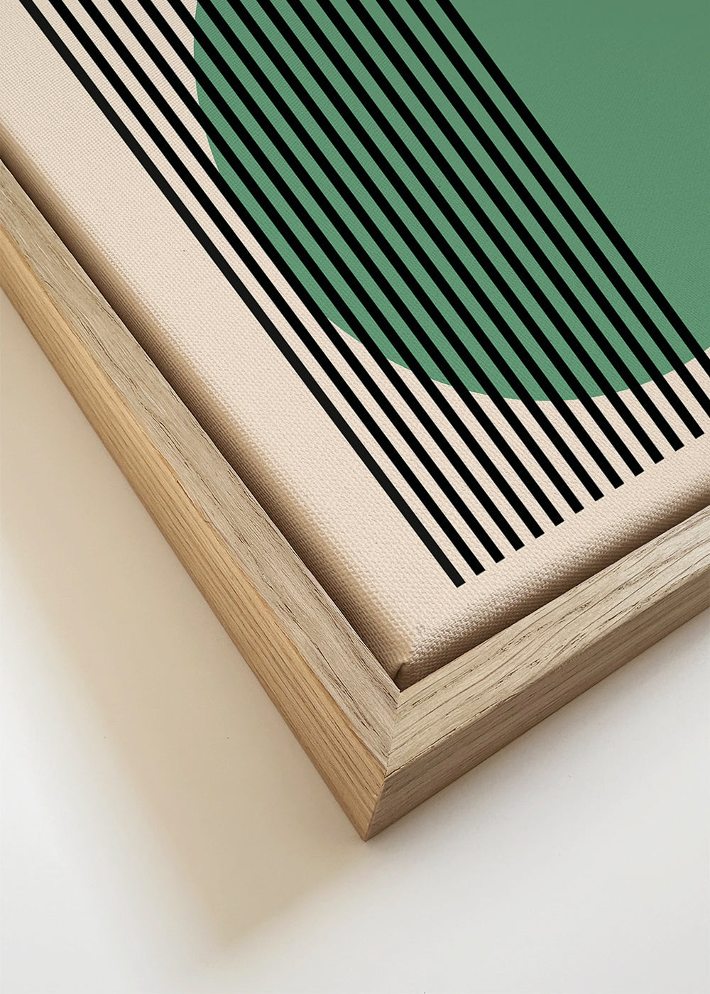 Plakat geometryczny Bauhaus z zielonym kołem