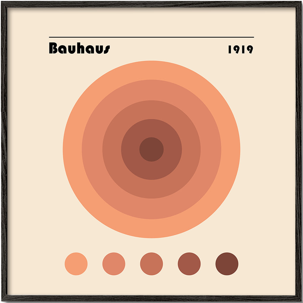 Plakat geometryczny Bauhaus koncentryczne okręgi