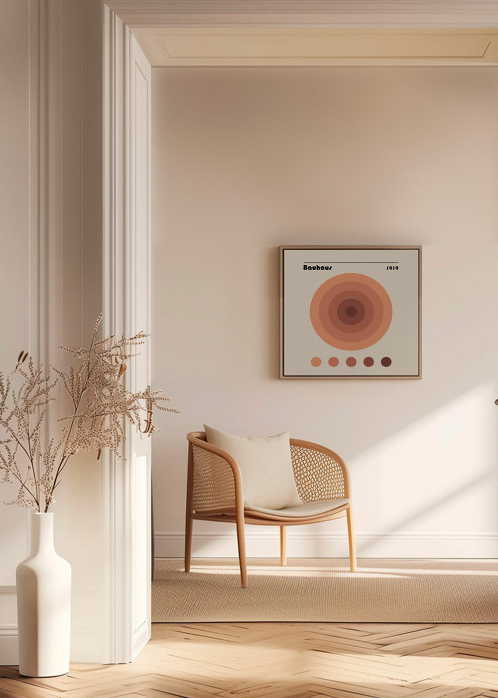 Plakat geometryczny Bauhaus koncentryczne okręgi