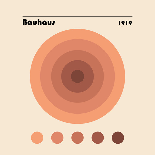 Plakat geometryczny Bauhaus koncentryczne okręgi