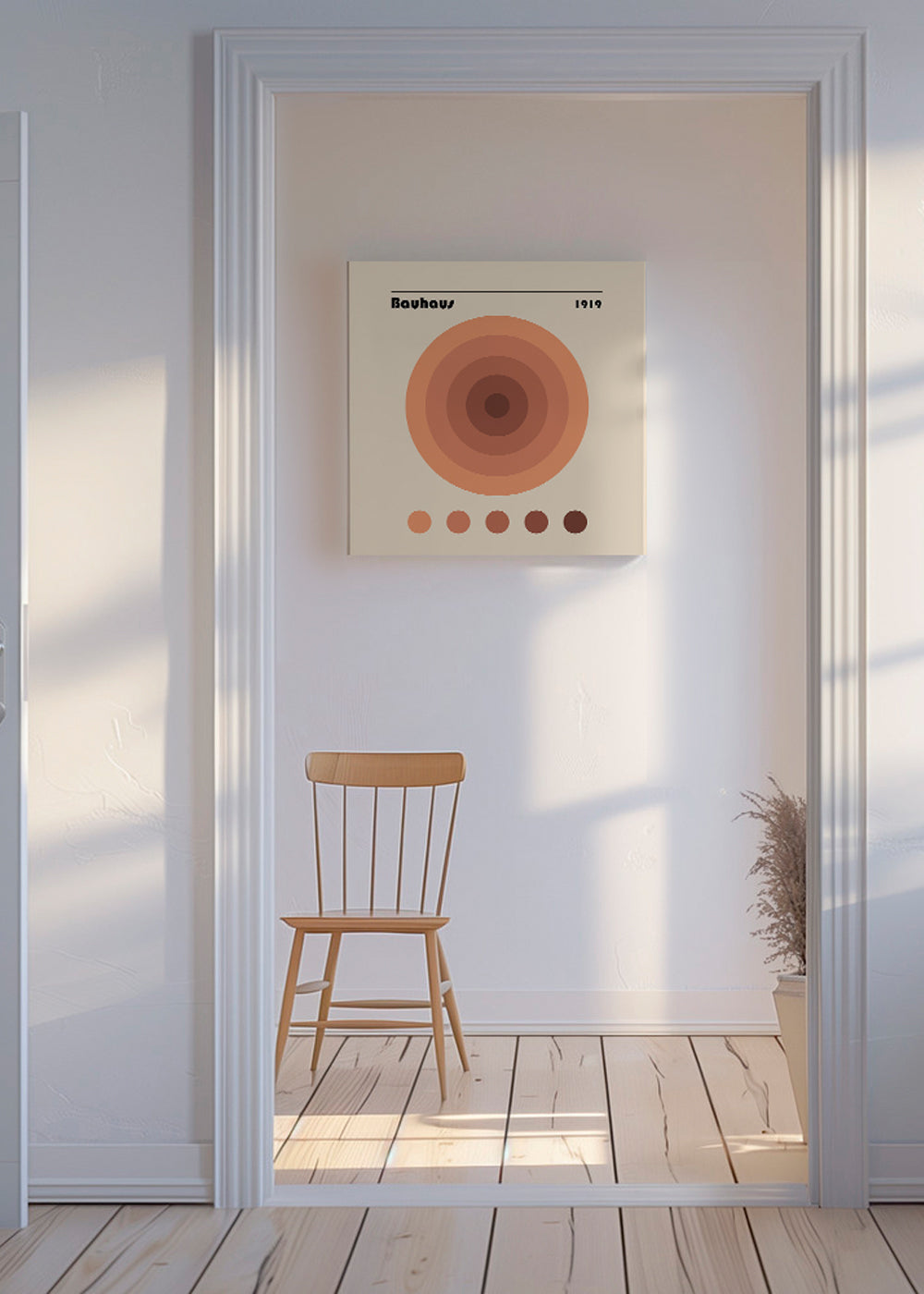 Plakat geometryczny Bauhaus koncentryczne okręgi