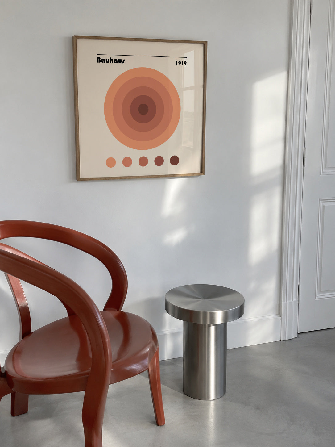 Bauhaus circles II - Framed poster in an interior