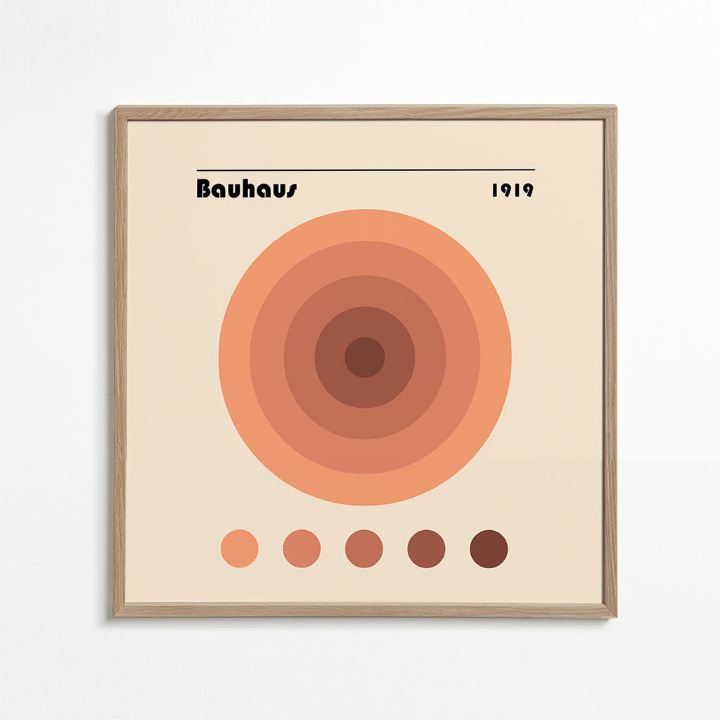Plakat geometryczny Bauhaus koncentryczne okręgi