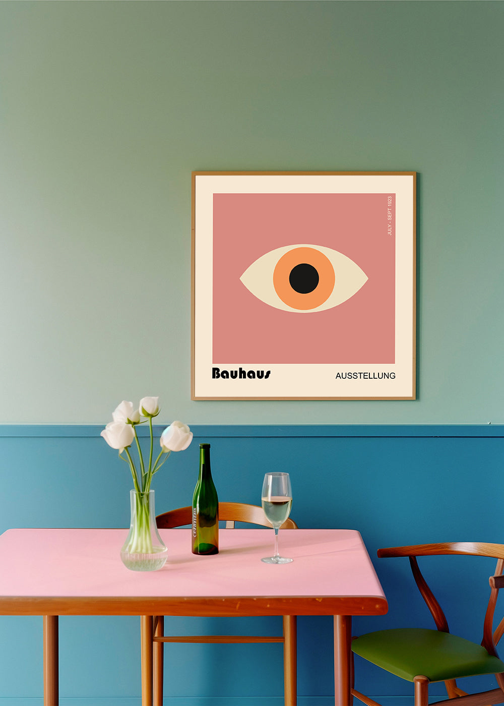 Plakat geometryczny oko Bauhaus