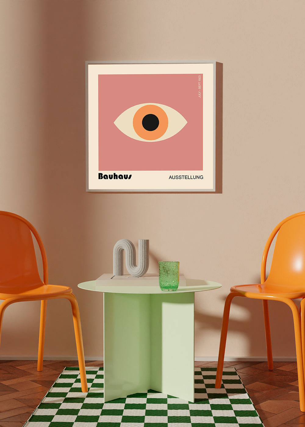 Plakat geometryczny oko Bauhaus