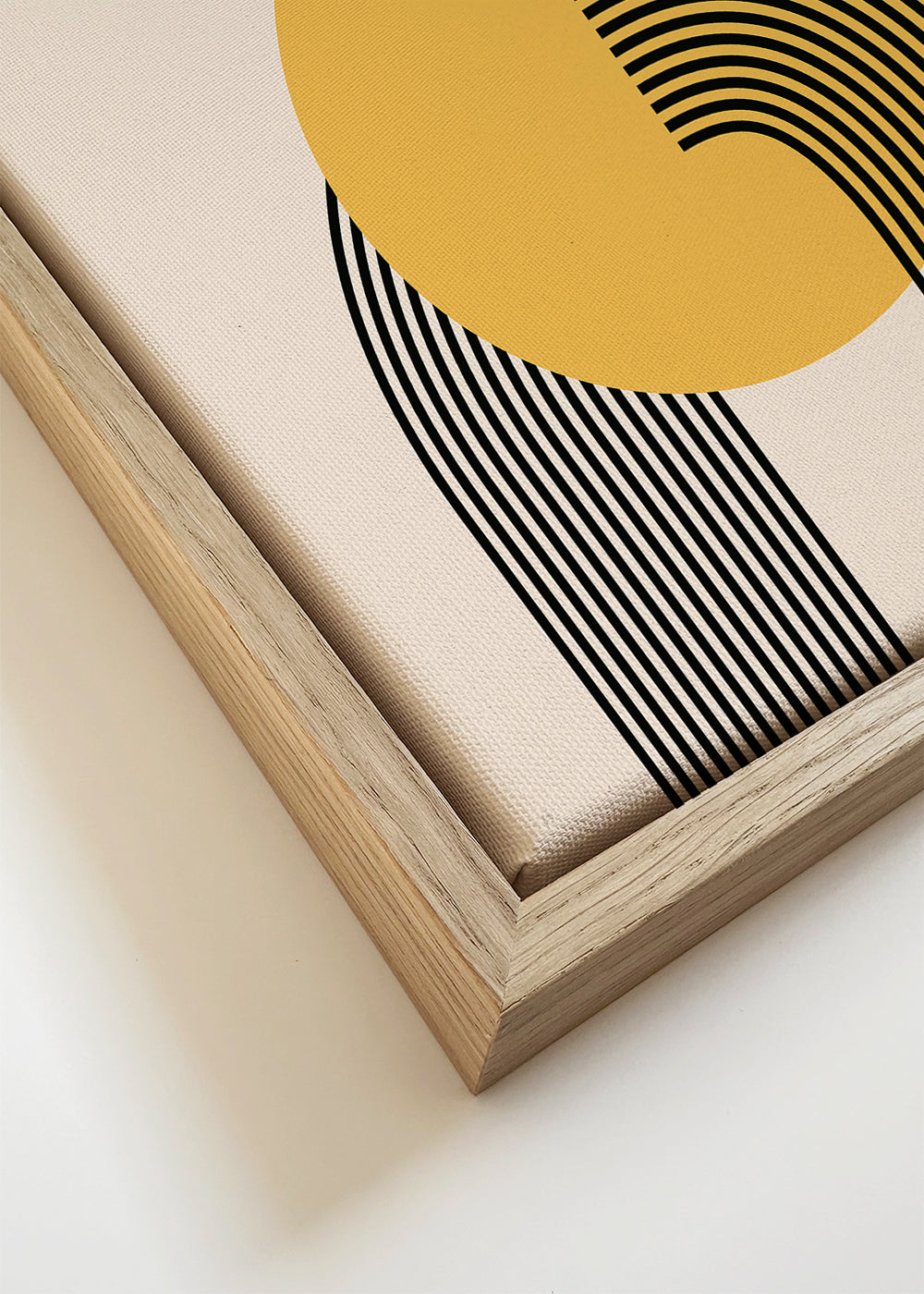 Plakat geometryczny Bauhaus żółte słońce i łuki