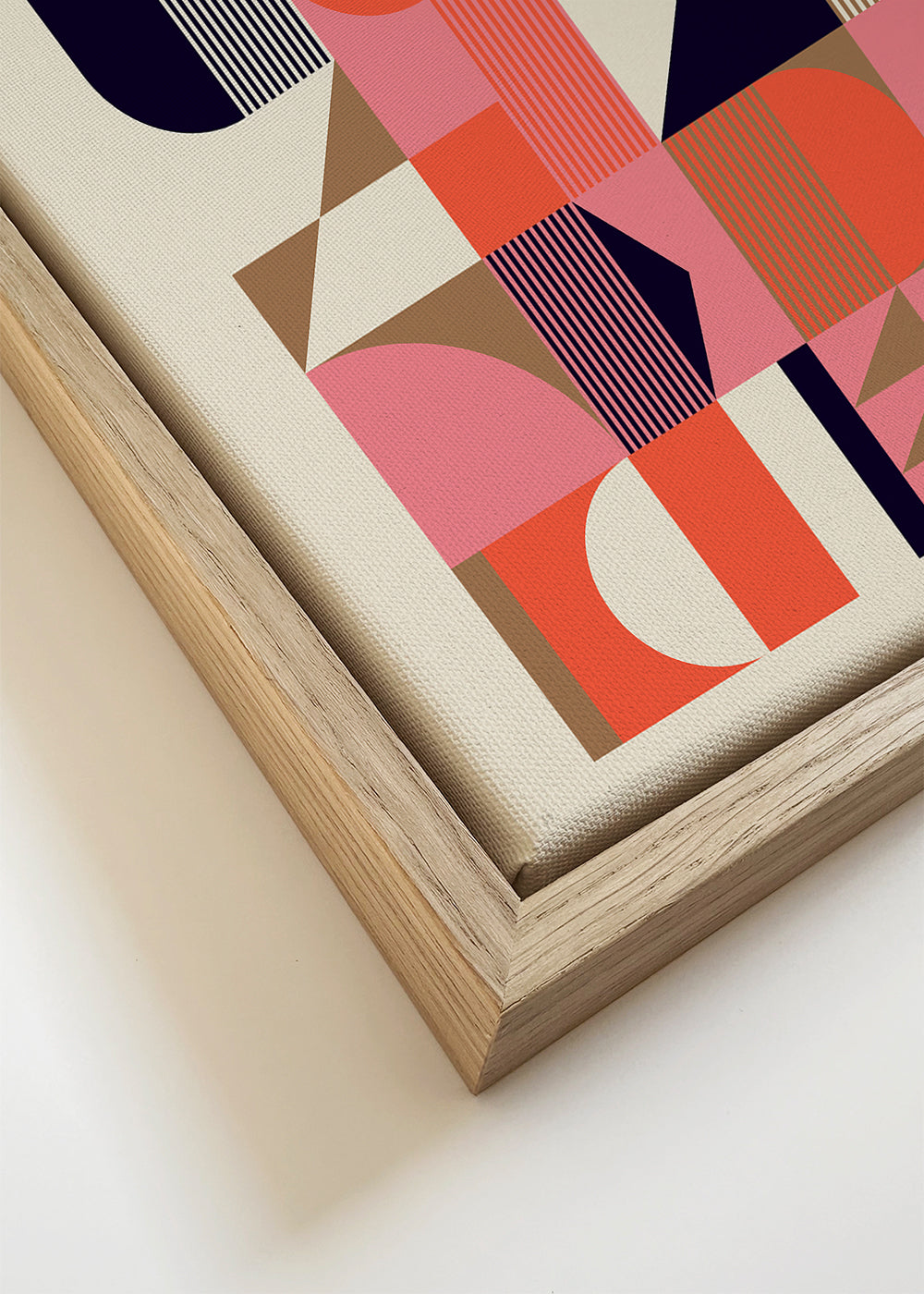 Plakat geometryczny Bauhaus koral i beż