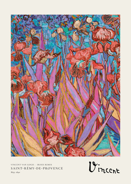 Plakat botaniczny: Żywe irysy
