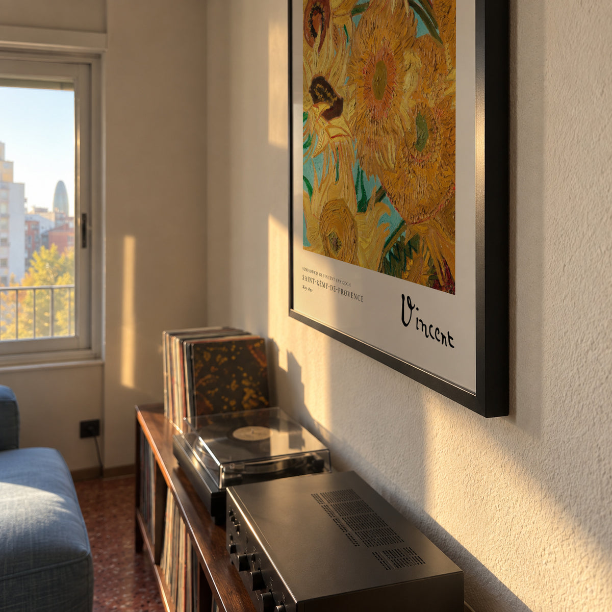 Sunflowers by Vincent van Gogh - Framed poster detail