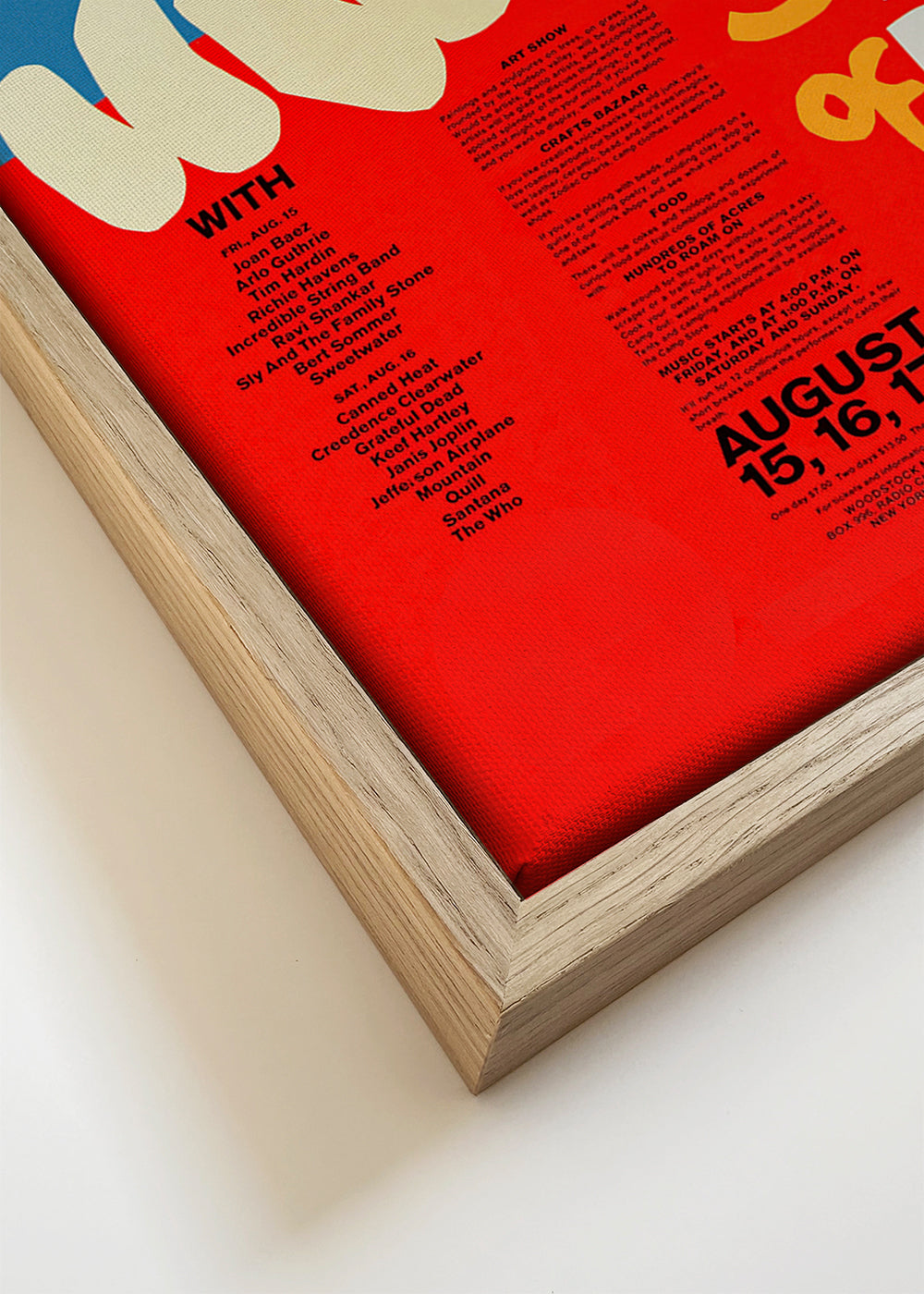 Plakat vintage Woodstock 3 Days of Peace