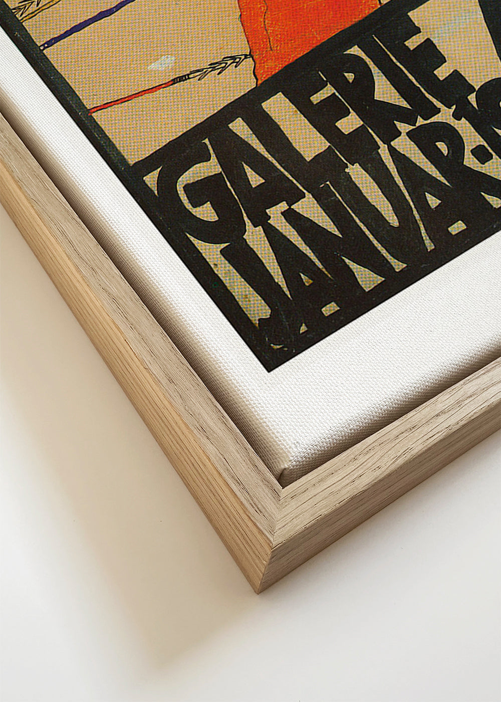 Plakat vintage z czerwoną postacią i mocną typografią