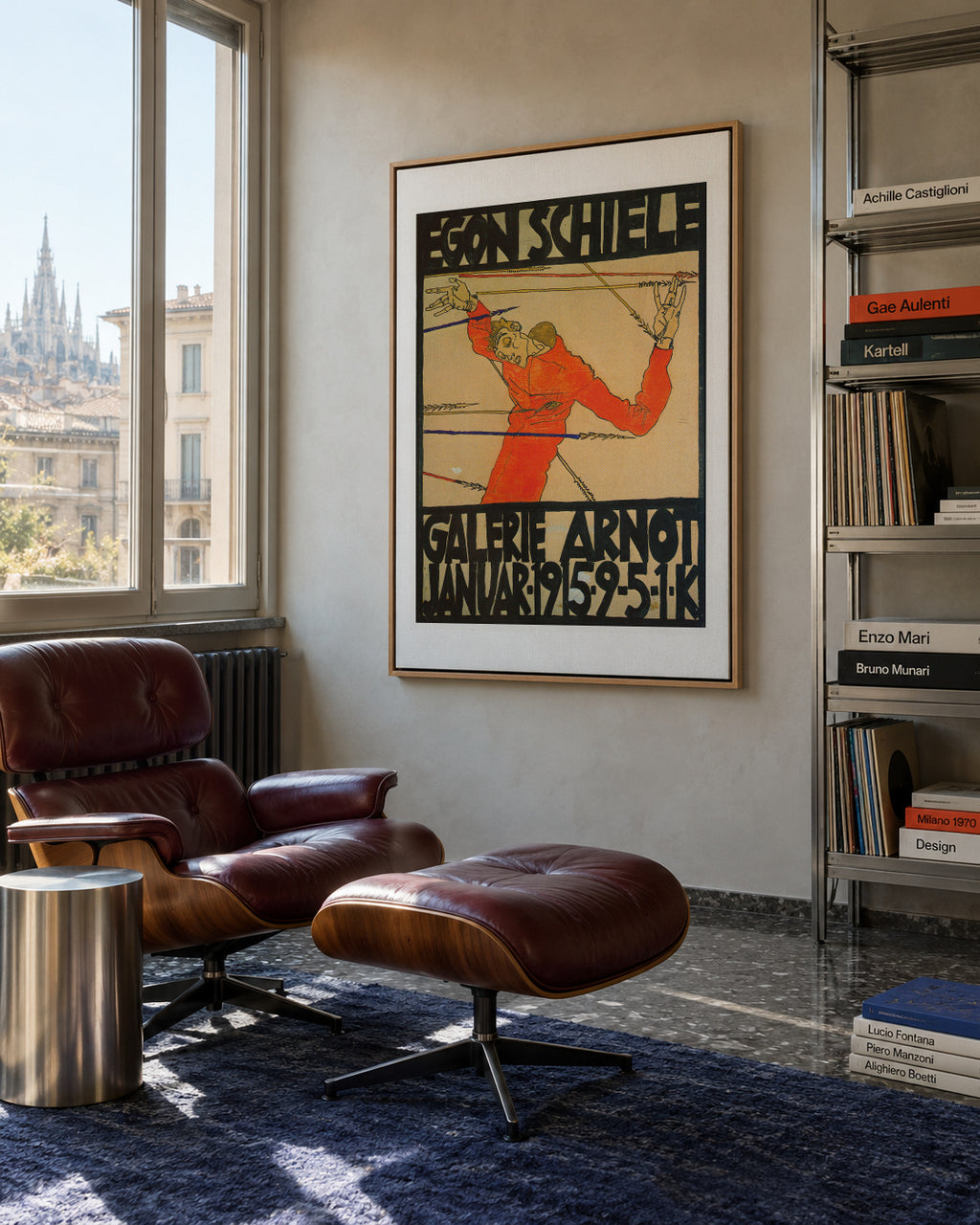 Galerie Arnot poster by Egon Schiele - Framed canvas in an interior